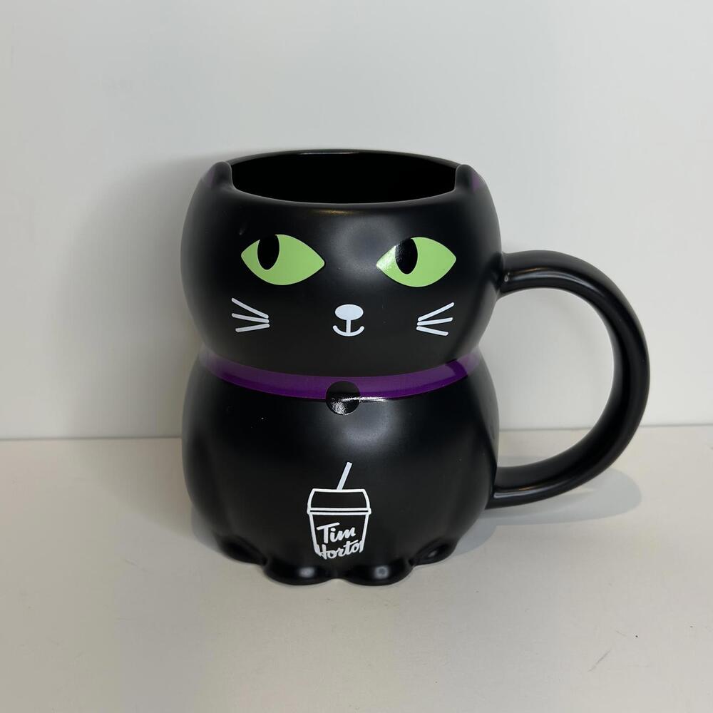 Tim Hortons Black Cat Ceramic Coffee Mug